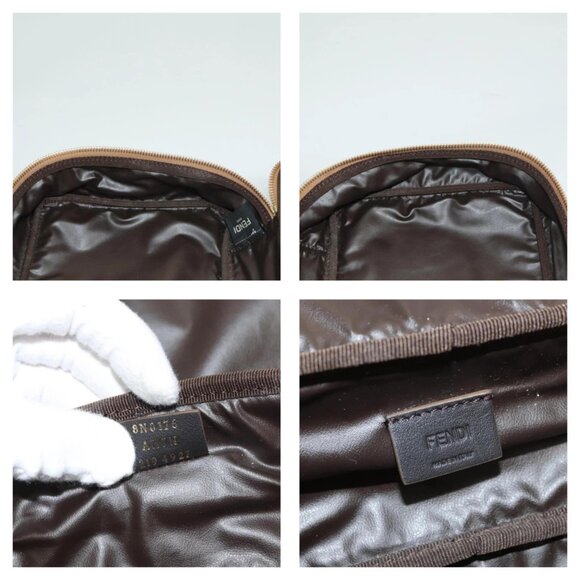 Authentic FENDI Zucca Canvas Vanity Pouch Beige Gold bst551-112825 - Picture 15 of 16